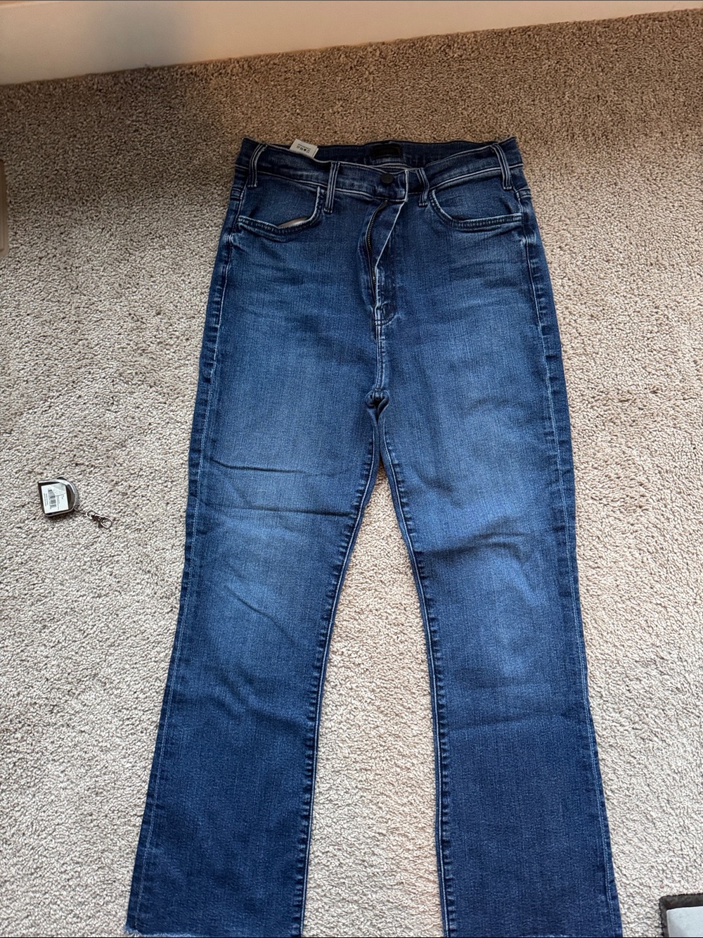 MOTHER Navy Straight-Leg Jeans